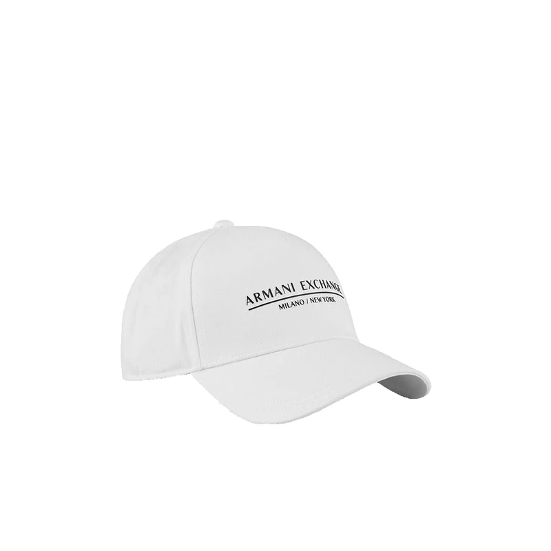 Armani Exchange Men's Essential, Milano/New York, Logo Lettering Baseball Cap, White, One Size - Image 1