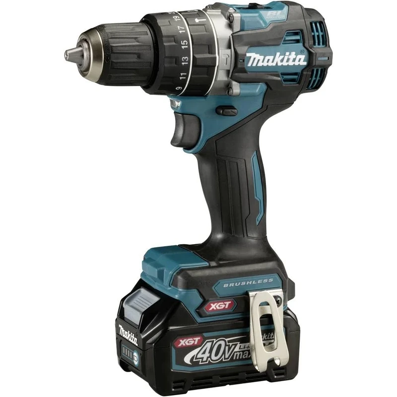 Makita HP002GA202 40V Max Li-ion XGT Brushless Combi Drill Complete with 2 x 2.0 Ah Batteries and Charger Supplied in a Makpac Case