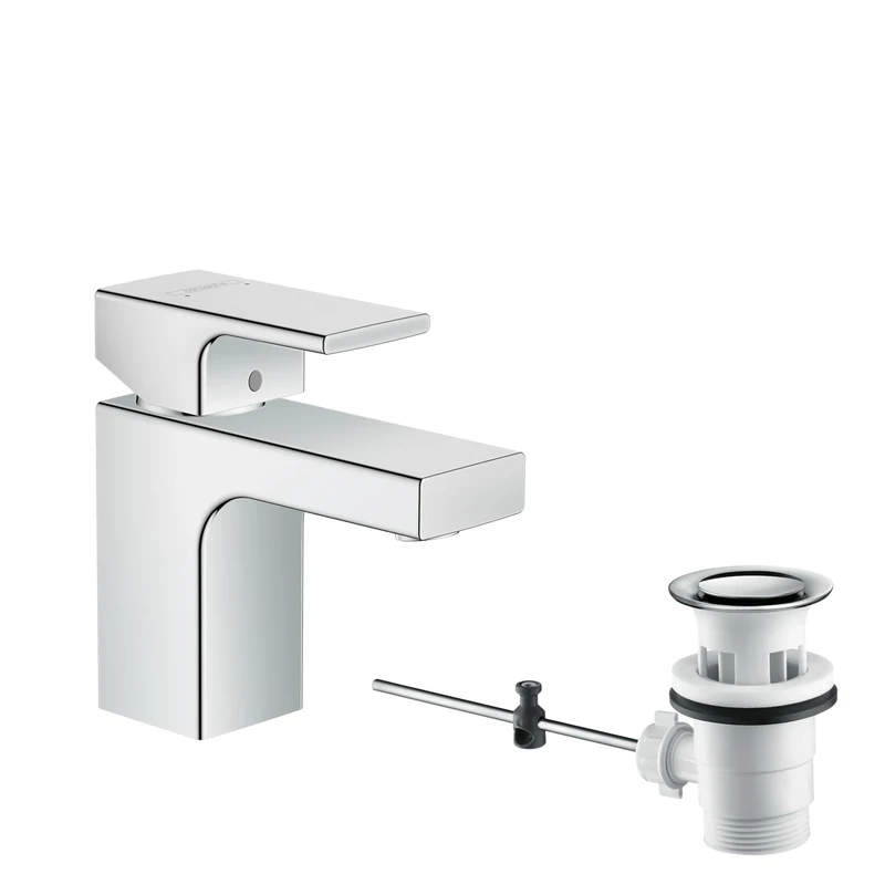 hansgrohe Vernis Shape Basin Mixer Tap 70 with pop-up waste set, chrome, 71560000