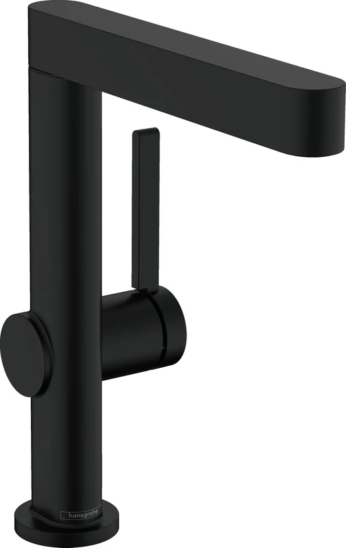 hansgrohe Finoris Basin Mixer Tap 230 with swivel spout and push-open waste set, matt black, 76060670