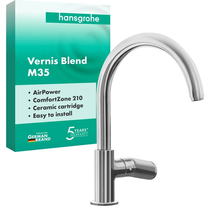 hansgrohe Vernis Blend M35 Kitchen Tap 210 with swivel spout, chrome, 71870000