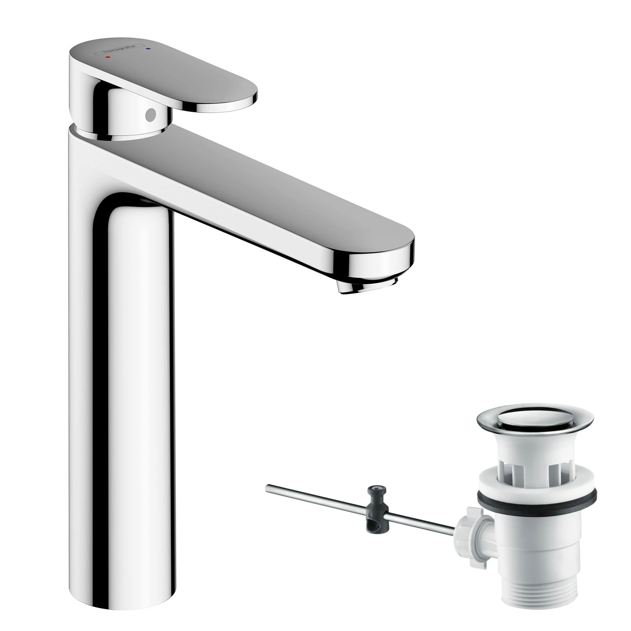 hansgrohe Vernis Blend Basin Mixer Tap 190 with pop-up waste set, chrome, 71552000