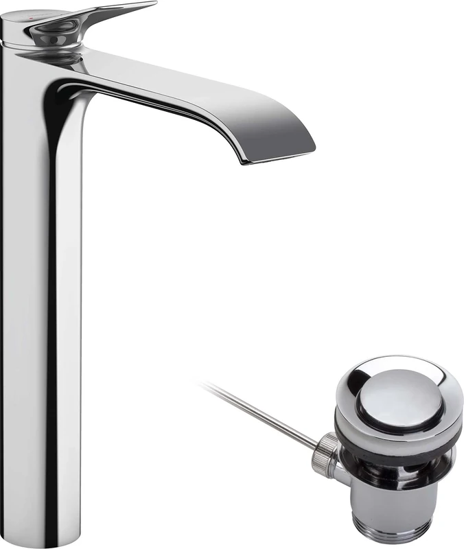 hansgrohe Vivenis Basin Mixer Tap 250 for washbowls with pop-up waste set, chrome, 75040000
