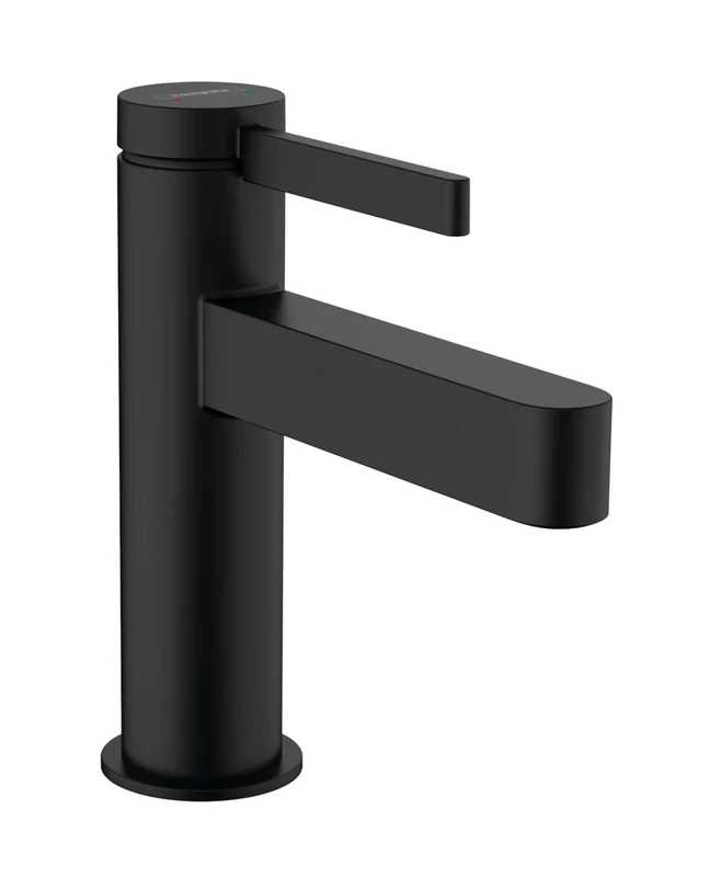 hansgrohe Finoris Basin Mixer Tap 110 with push-open waste set, matt black, 76023670