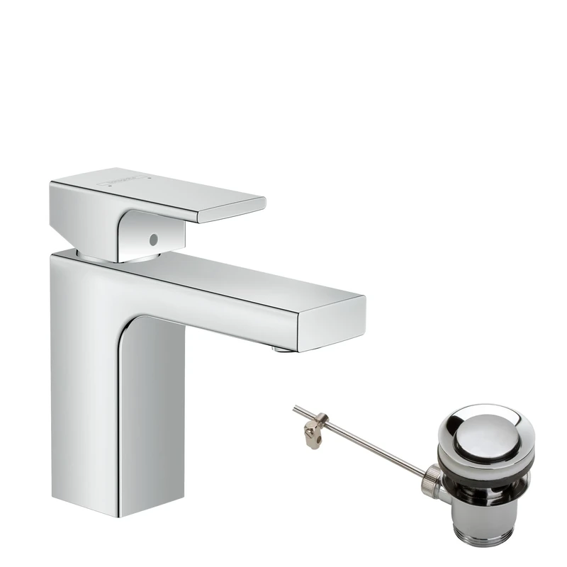 Hansgrohe Vernis Shape 100 Basin Mixer Tap with Pop-Up Waste - Chrome