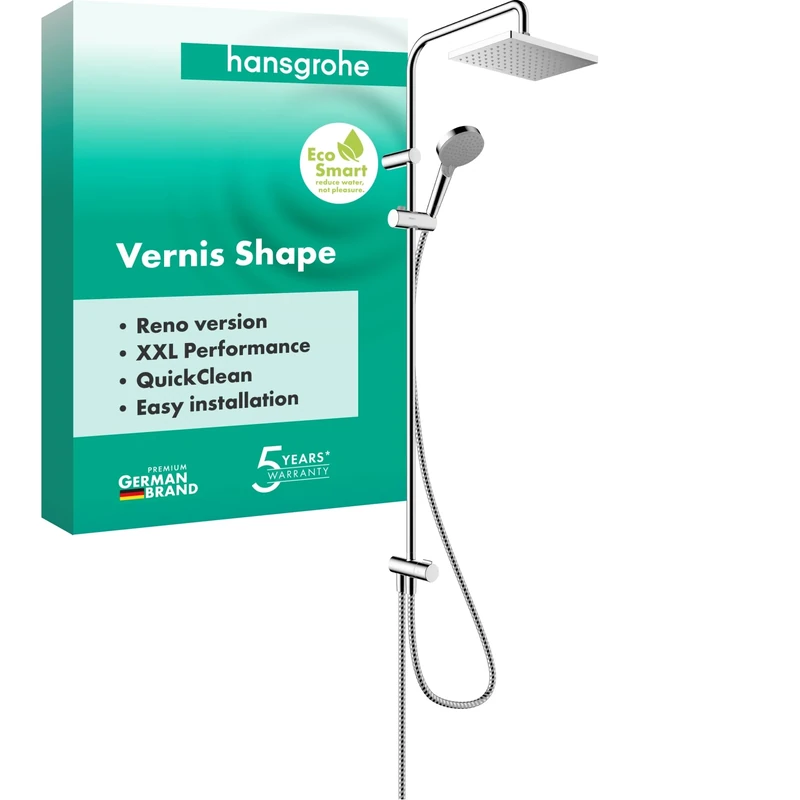 hansgrohe Vernis Shape Shower System 230 1 Spray Reno Water-Saving, chrome, 26289000
