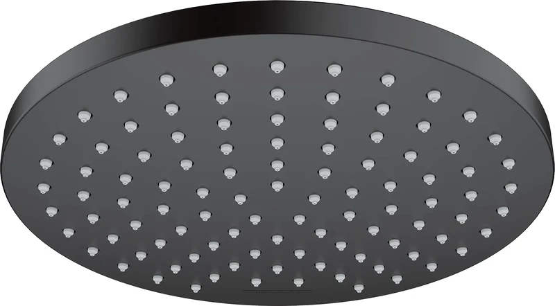 hansgrohe Vernis Blend - water-saving head shower 6.5 l/min (EcoSmart), shower head round (205 mm), rainfall shower head 1 spray for wall or ceiling mounting, anti-limescale, matt black, 26277670