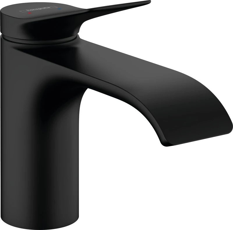 hansgrohe Vivenis Basin Mixer Tap 80 with pop-up waste set, matt black, 75010670