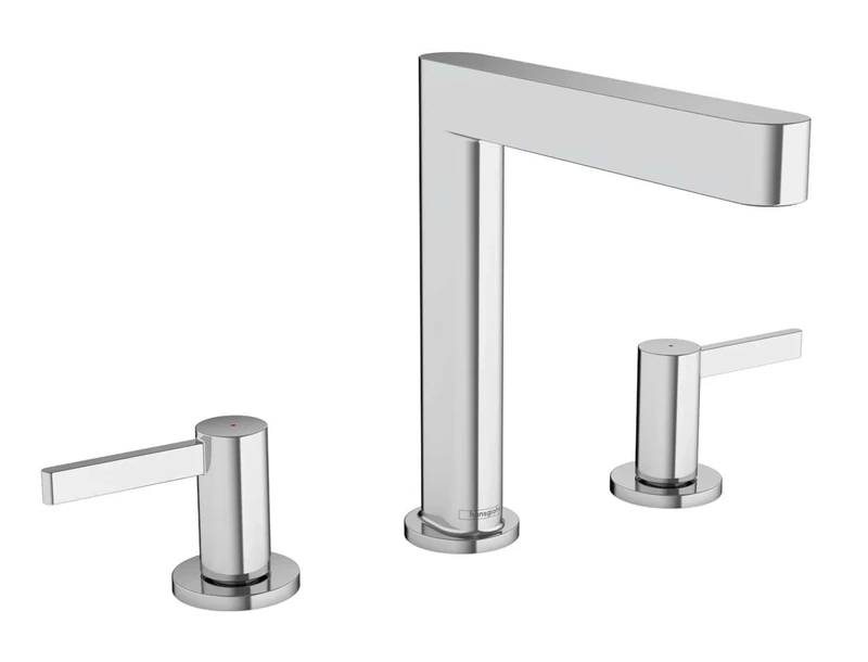 hansgrohe Finoris 3-hole basin mixer 160 with push-open waste set, chrome, 76034000