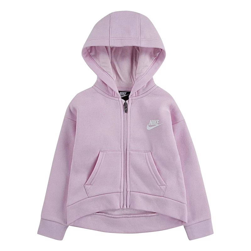 Nike Unisex Kids Club Fleece High Low Fz Hoodie, A9y - Pink, 4-5 Años Sweatshirt, A9y-pink, 4-5 Years UK