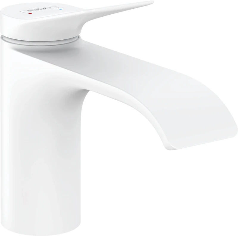 hansgrohe Vivenis Basin Mixer Tap 80 with pop-up waste set, matt white, 75010700