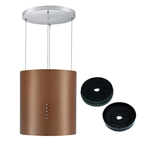 Cookology Ceiling Wire Hung Island Cooker Hood Extractor Fan (Copper with Filters)