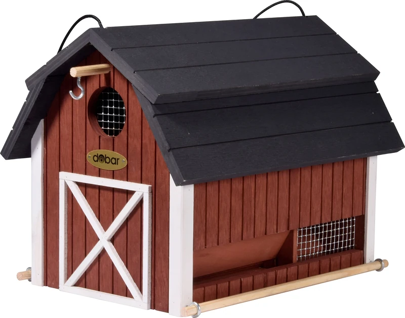 dobar 98760FSCe Cat in Detailed Barn Design 31.5 x 22 x 24 cm Red