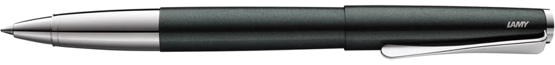Lamy Studio Rollerball Pen 369 - Rollerball Pen in High Quality Palladium Finish in Black/Green with Propeller Clip - Rollerball Refill M 63 Black - Line Width M, Pack of 1 (Pack of 1)