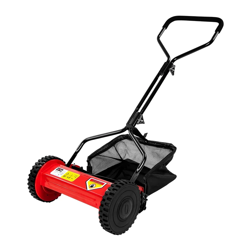 Grafner Hand Lawnmower with 21 Litre Collection Basket, 350 mm Cutting Width, 12-45 mm Cutting Height Adjustment, Solid Mowing Spindle with 5 Blades, Lightweight and Manoeuvrable with Only 6.5 kg