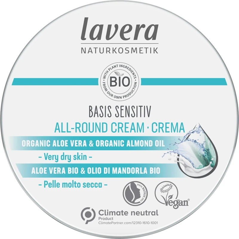 lavera basis sensitiv All-Round Cream - Aloe & Almond Oil - 150ml - Image 1