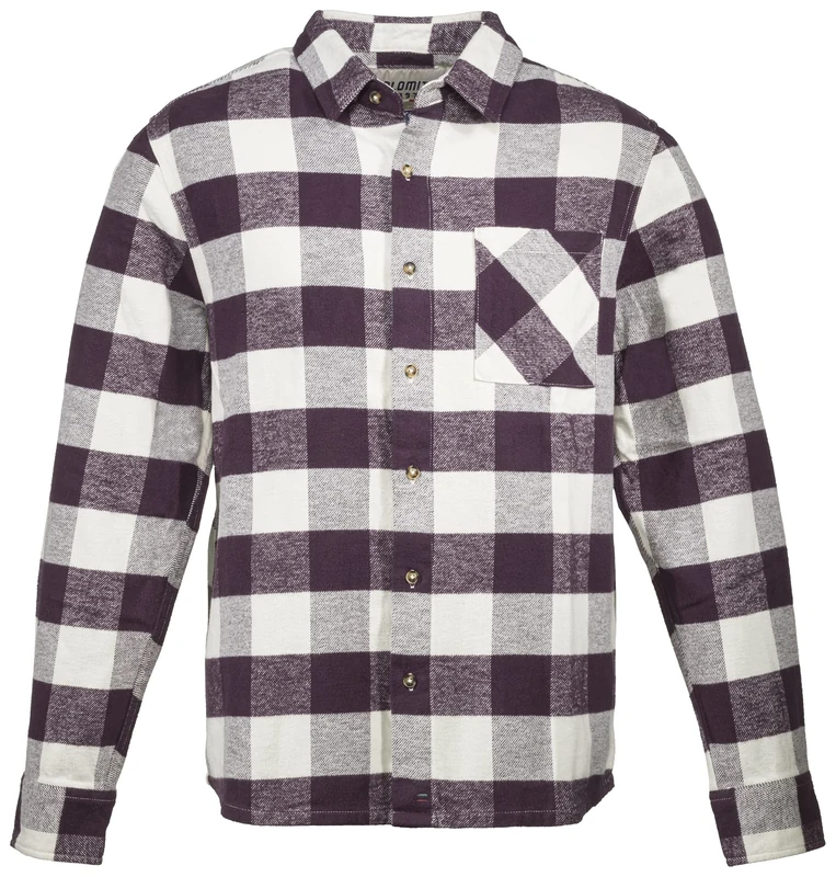 Dolomite Men's Camisa MS Flanell Check Formal Shirt, Latte Beige/Cosmic RED, XXL - Image 1