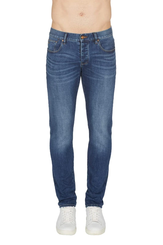 Armani Exchange Men's Five Pockets, Skinny, Back Logo Jeans, Indigo Denim, 33
