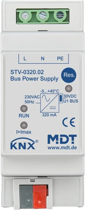 MDT EIB/KNX bus power supply, 2TE, REG, 320/640mA - STV-0320.02 - Image 1
