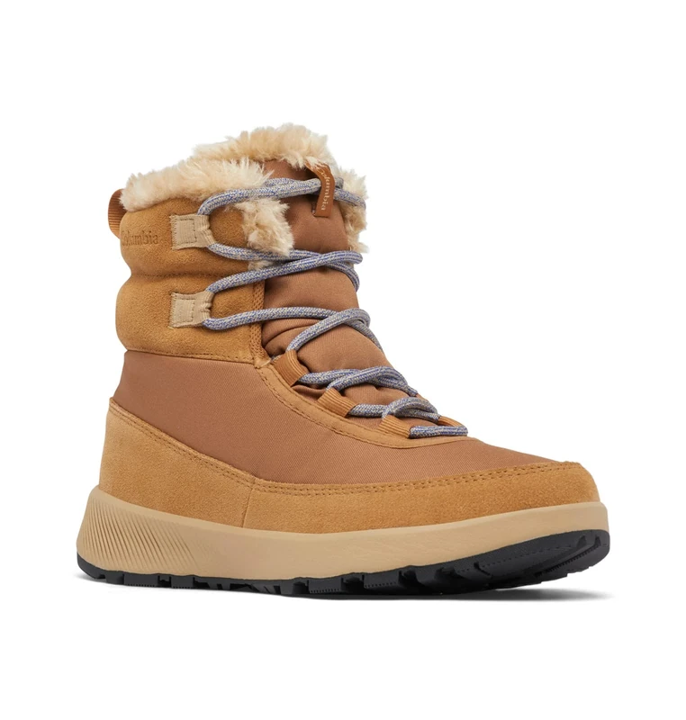 Columbia SLOPESIDE PEAK Waterproof Women's Snow Boots, Brown (Elk x Beach), 3.5 UK