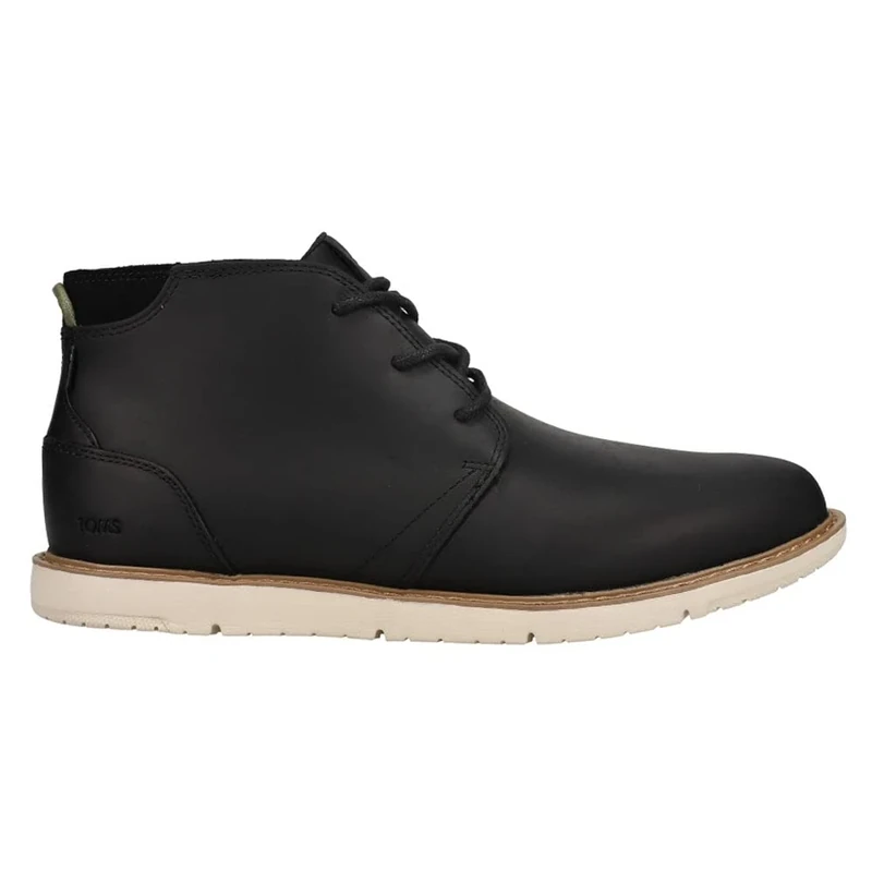 TOMS Men's Navi Chukka Boot, Black Water Resistant Leather, 10.5 UK