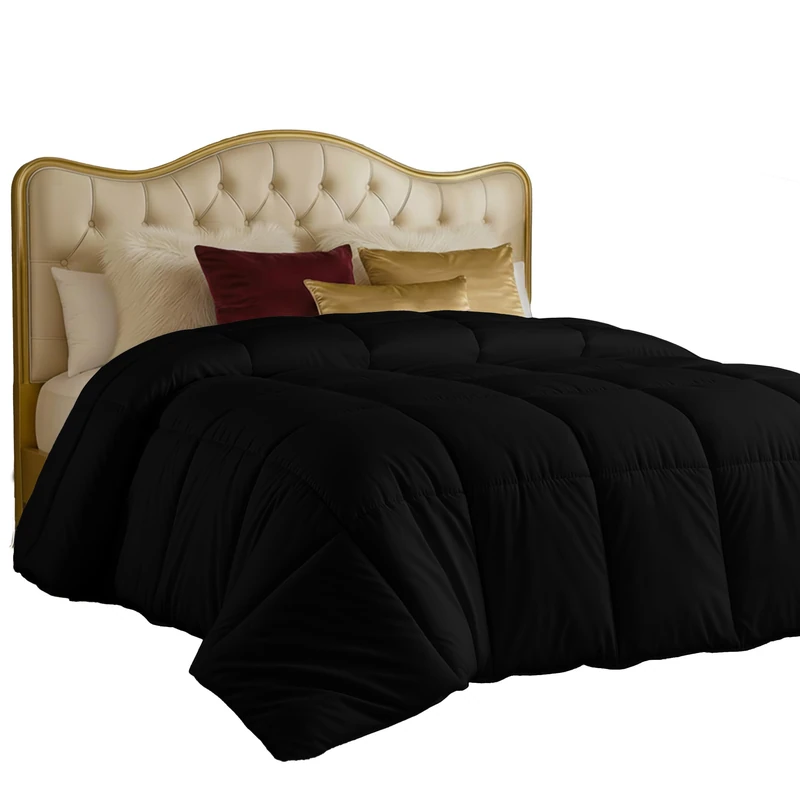 Utopia Bedding Duvet, 4.5 tog King Size with Corner Tabs, Microfiber Soft Breathable King Duvet, Box Stitched All Year Round Quilt 220x230 cm (Black)