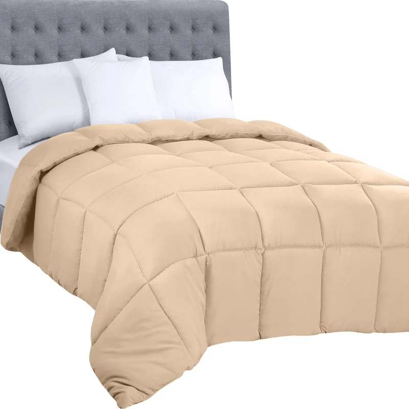 Utopia Bedding All Season 250 GSM Comforter - Plush Siliconized Fiberfill Comforter King Size - Box Stitched (King/Cal King, Beige)
