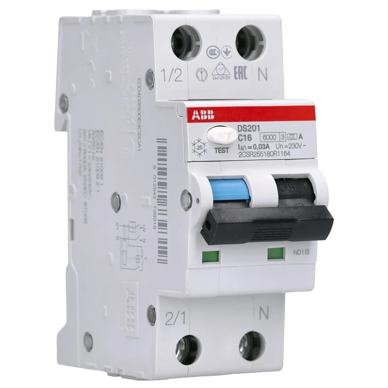 Circuit Breaker Switch DS201 C16 A30 - RCBO (Ref: 2CSR255180R1164)