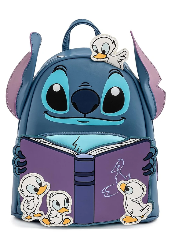 Loungefly Lilo38; Stitch Story Time Mini Backpack, Blue, Purple, White, One Size, Lilo & Stitch Story Time Mini Bkpk