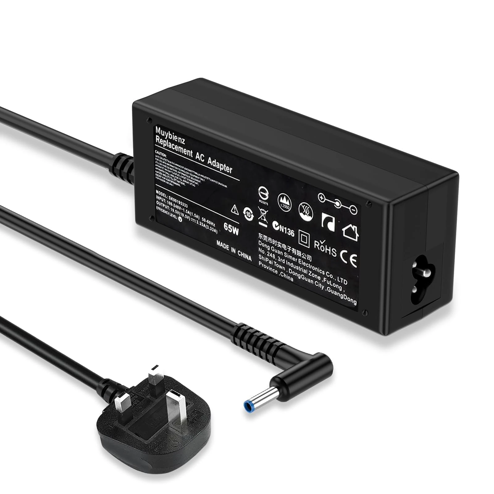 Replacement for HP Laptop Charger 65W 45W Computer Charger Smart Blue Tip Power Adapter (4.5 * 3.0mm)