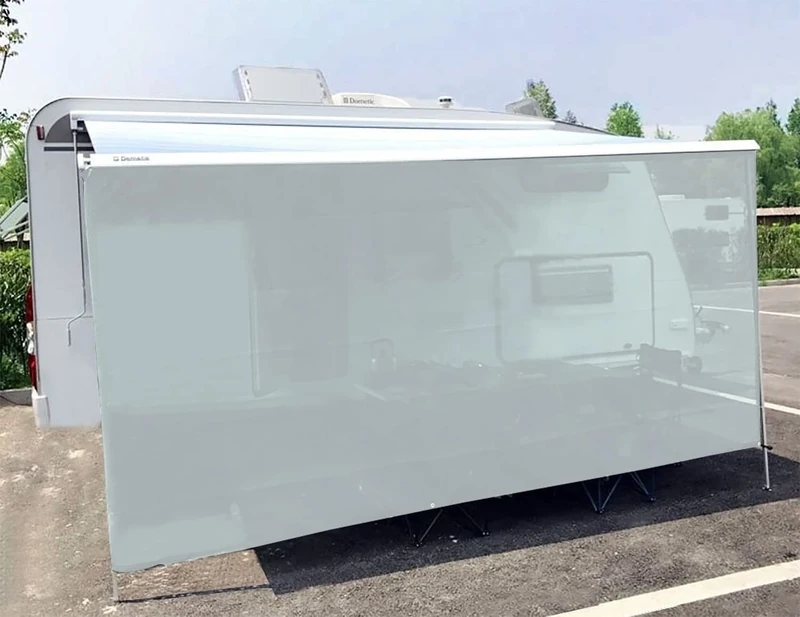 Tentproinc RV Awning Sun Shade 7' X 13' 3'' Gray Mesh Screen Sunshade UV Blocker Complete Kits - 3 Years Limited Warranty