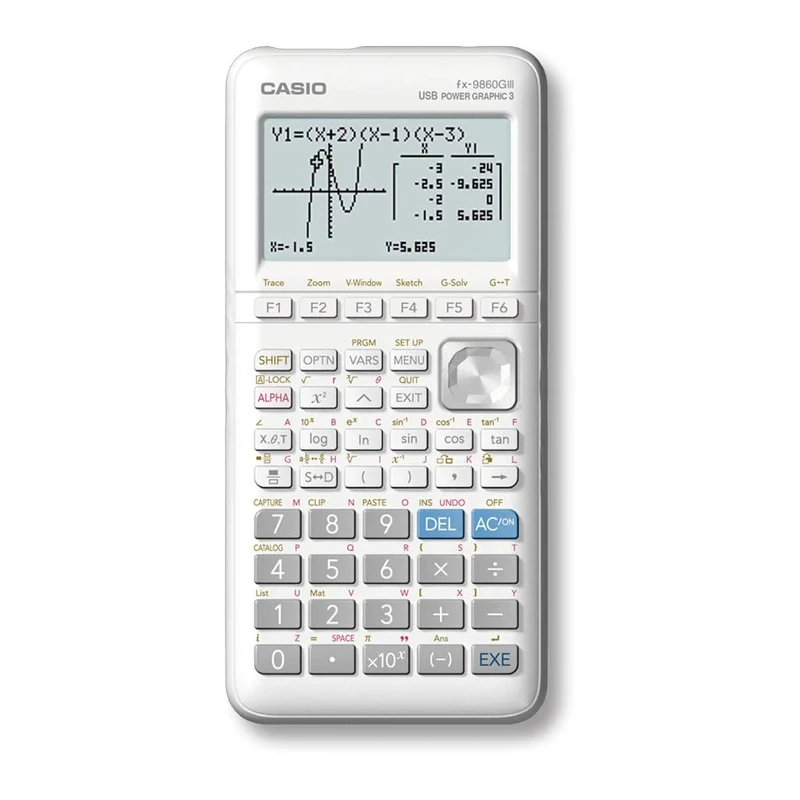 Casio FX-9860GIII - Monochrome Graphing Calculator without CAS, White