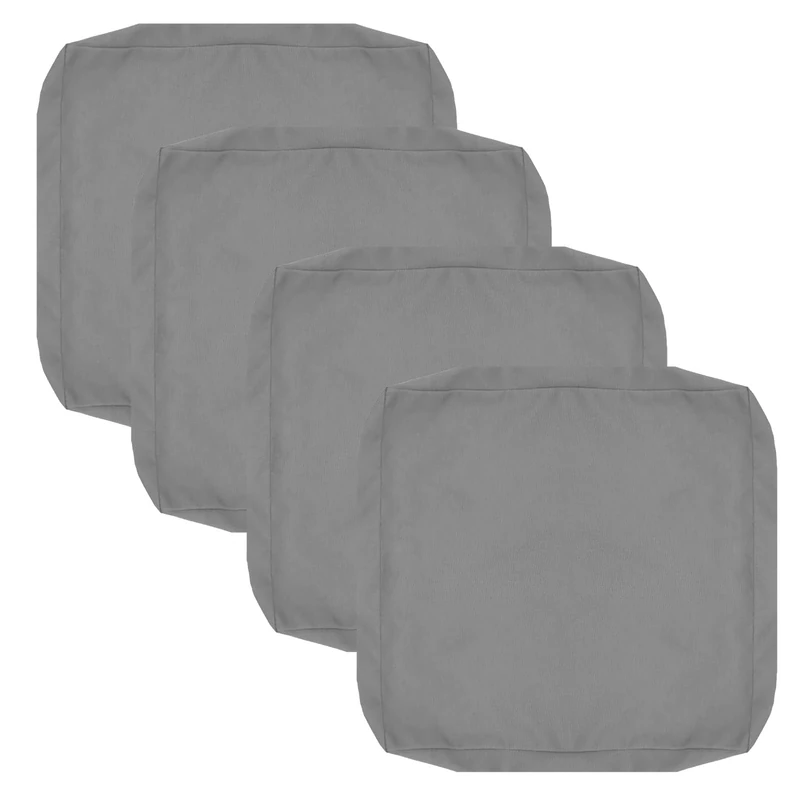 FLYMEI Patio Cushion Covers 21x19x3 Waterproof Outdoor Cushion Cover Replacement 4Packs Outdoor Seat Cushion Slipcover for Outdoor Rattan Chair Sofa, Grey