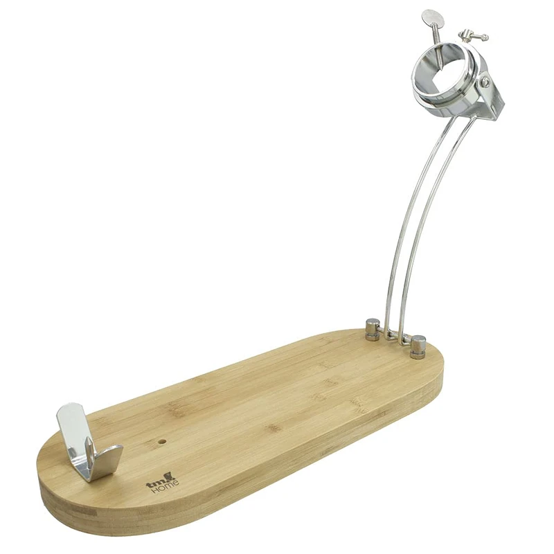TM Electron HOCU105 Bamboo Wood Ham Holder, Silicone Dowels for Good Adhesion, Folding System, with Adjustable Swivel Head, Ideal for All Types of Pallets and Hams
