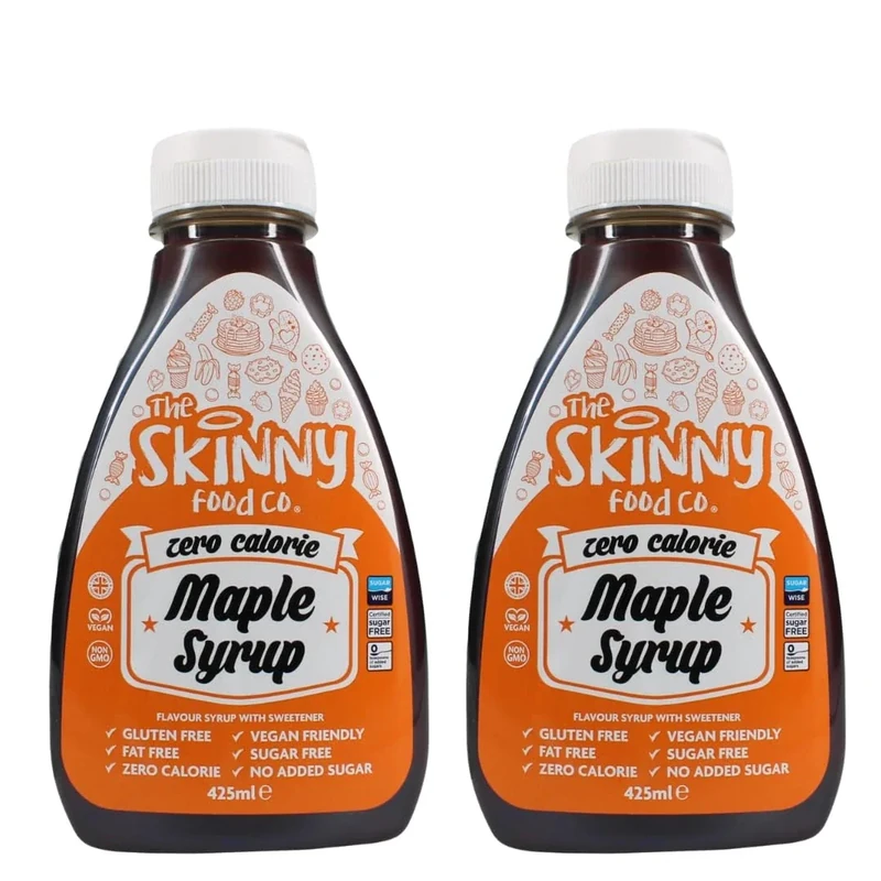 Skinny Food Syrupp, Sugar Free Maple Syrup x 2! Zero Calorie Syrup For Breakfast, Snacks, Drinks & Desserts - Vegan, Gluten-free, Keto & Paleo Friendly.