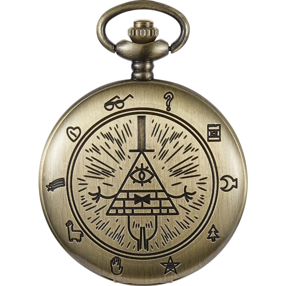 Tiong Pocket Watch with Chain for Men Steampunk Quartz Necklace Pendant Clock Christmas Halloween Gifts