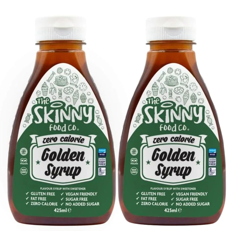 Skinny Food Sugar Free Golden Syrup x 2! Zero Calorie Syrup For Breakfast, Snacks, Drinks & Desserts - Vegan, Gluten-free, Keto & Paleo Friendly Golden Syrup -