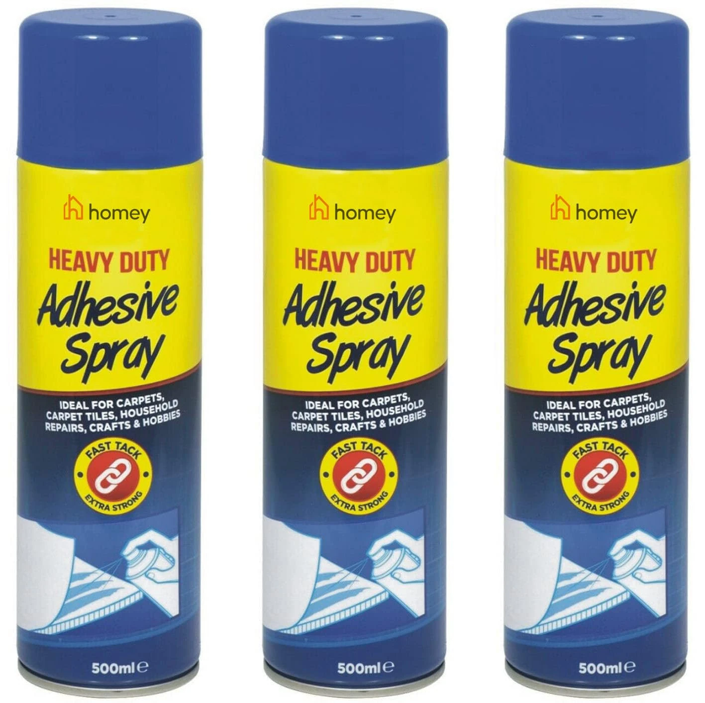 3 Spray Glue Adhesive Contact Glue Heavy Duty Mount DIY Craft Upholstery 500ml