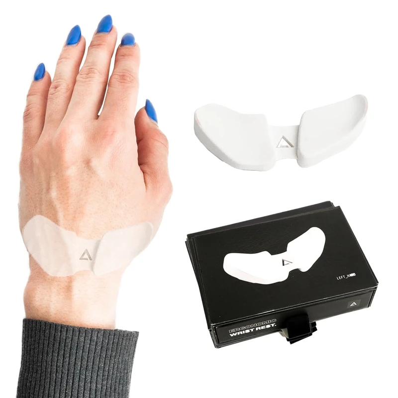 DELTAHUB Carpio 2.0 - Left-Handed Truly Ergonomic Wrist Rest for Mouse, Carpal Tunnel Support, Pain Relief, Anti-Fatigue, Easy Glide, Sleek, Office Computer, Laptop, Gaming - Small, White