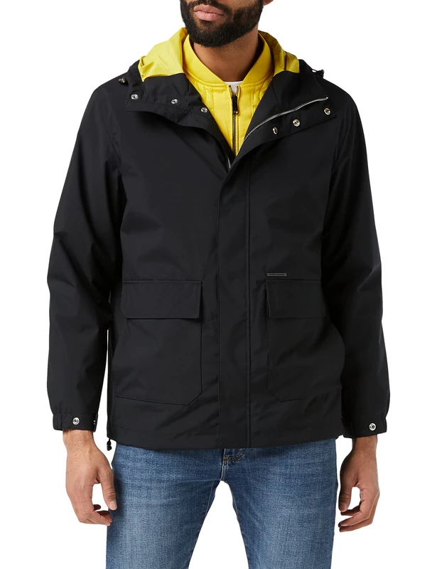 Armani Exchange Men's Internal Detachable, Two Pieces Jacket, Black/Acid Yellow, X-Small