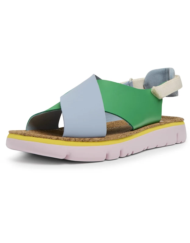 Camper Women's Oruga K200157 Other Sandals, Multicolour Green Blue White, 3 UK
