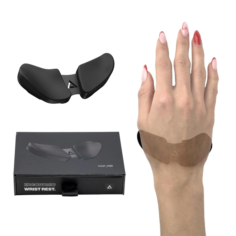 DELTAHUB Carpio 2.0 - Left-Handed Truly Ergonomic Wrist Rest for Mouse, Carpal Tunnel Support, Pain Relief, Anti-Fatigue, Easy Glide, Sleek, Office Computer, Laptop, Gaming - Large, Grey - Image 1