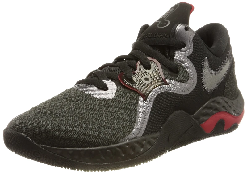 NIKE Unisex Renew Elevate 2 Basketball Shoe, Anthracite/Black-Gym red-MTLC Dark Grey, 9 UK