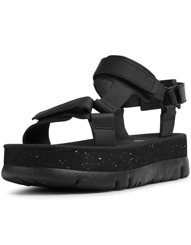 Camper Women's Oruga Up K201037 Wedge Sandal, Black 024, 4 UK
