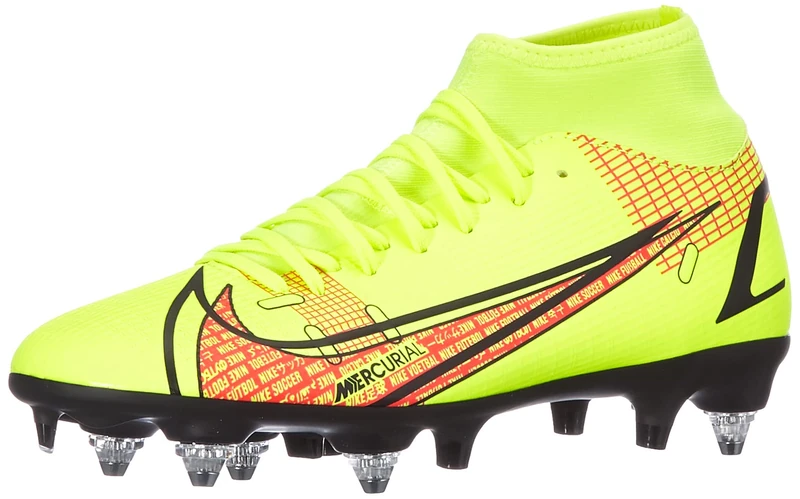 NIKE Mercurial Superfly 8 Academy SG-Pro AC, Soccer Shoe, Volt/Black-Bright Crimson,