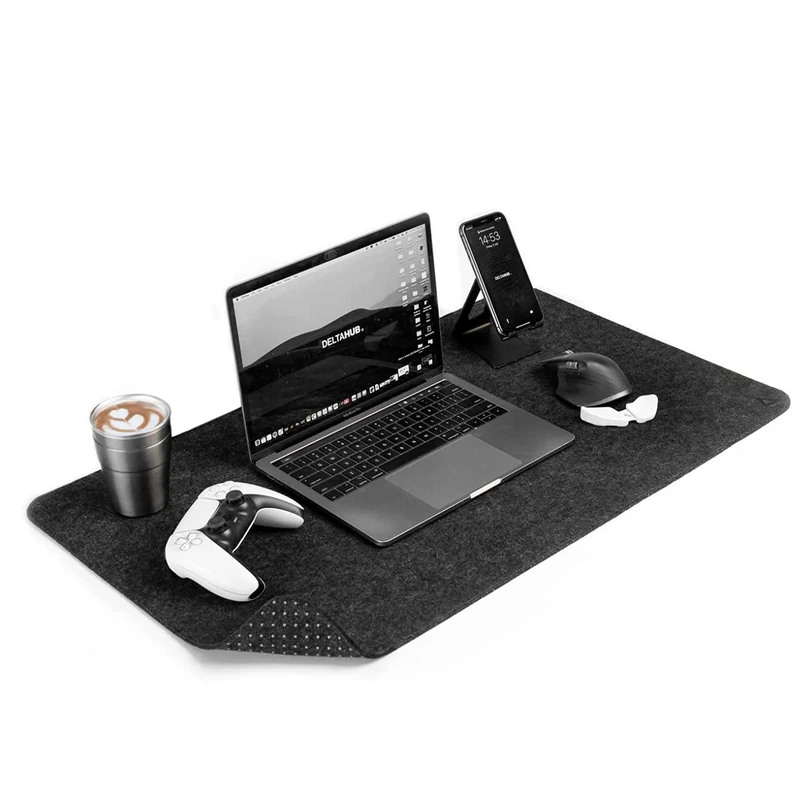 DELTAHUB - Minimalistic Felt Desk (Grey - (45x80cm), Large)