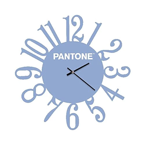 Homemania Loop Round Wall Clock for Living Room Kitchen Office Blue White Metal 40 x 0.15 x 40 cm, Dimension du Produit: L40xP0,15xA40 cm, 0,7 kg