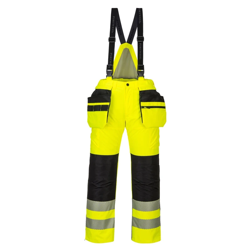 Portwest PW3 Hi-Vis Winter Trouser, Yellow/Black, Size : Large