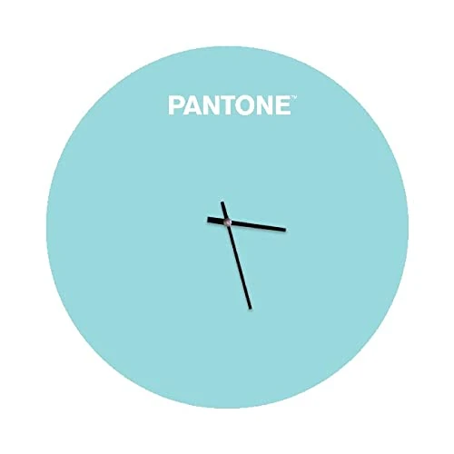 Pantone by Homemania Homemania Sunrise Wall Clock Round for Living Room Kitchen Office 40 x 0.15 x 40 cm Blue White Metal, Dimension du Produit: L40xP0,15xA40 cm, 1,5 kg