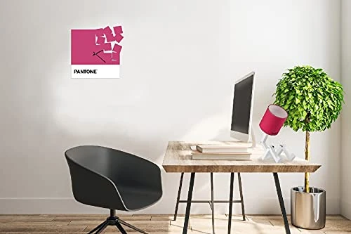 Homemania Fly Away Square Wall Clock for Living Room Kitchen Office Pink White Black Metal 40 x 0.15 x 40 cm, Dimension du Produit: L40xP0,15xA40 cm, 1,6 kg